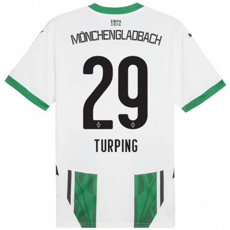 Kandiny Kinder Selim Turping #29 Weiß Grün Heimtrikot Trikot 2024/25 T-Shirt