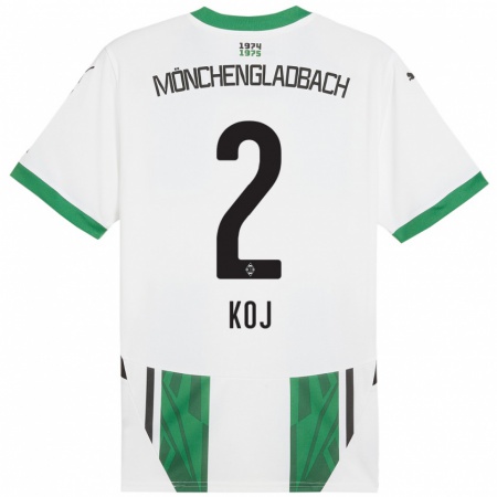 Kandiny Kinder Julia Koj #2 Weiß Grün Heimtrikot Trikot 2024/25 T-Shirt