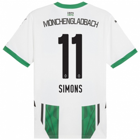 Kandiny Kinder Kelly Simons #11 Weiß Grün Heimtrikot Trikot 2024/25 T-Shirt