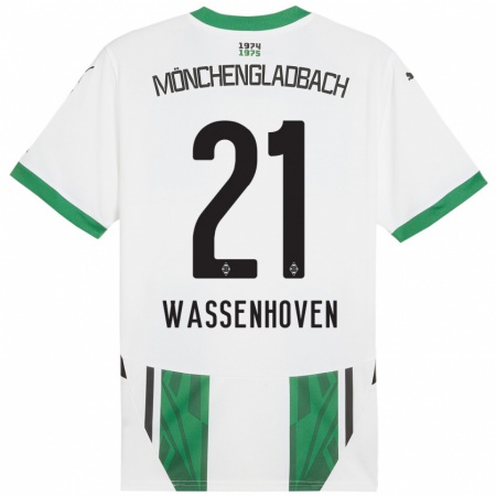 Kandiny Kinder Michelle Wassenhoven #21 Weiß Grün Heimtrikot Trikot 2024/25 T-Shirt