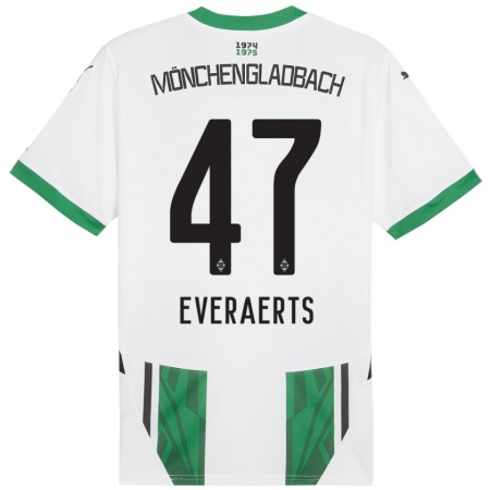 Kandiny Kinder Kim Everaerts #47 Weiß Grün Heimtrikot Trikot 2024/25 T-Shirt