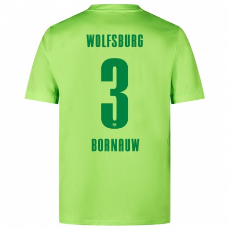 Kandiny Kinder Sebastiaan Bornauw #3 Fluoreszierendes Grün Heimtrikot Trikot 2024/25 T-Shirt