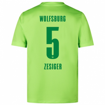 Kandiny Kinder Cédric Zesiger #5 Fluoreszierendes Grün Heimtrikot Trikot 2024/25 T-Shirt