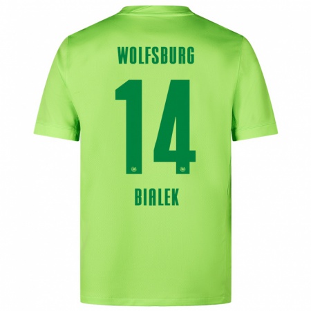 Kandiny Kinder Bartosz Bialek #14 Fluoreszierendes Grün Heimtrikot Trikot 2024/25 T-Shirt