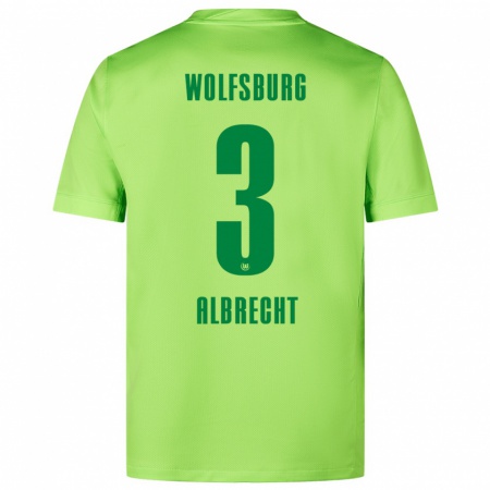 Kandiny Kinder Ben Albrecht #3 Fluoreszierendes Grün Heimtrikot Trikot 2024/25 T-Shirt