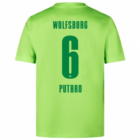 Kandiny Kinder Luca Putaro #6 Fluoreszierendes Grün Heimtrikot Trikot 2024/25 T-Shirt