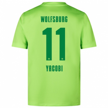 Kandiny Kinder Nilas Yacobi #11 Fluoreszierendes Grün Heimtrikot Trikot 2024/25 T-Shirt