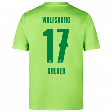 Kandiny Kinder Max Greger #17 Fluoreszierendes Grün Heimtrikot Trikot 2024/25 T-Shirt