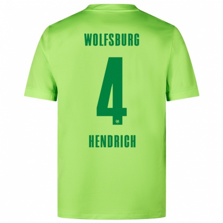 Kandiny Kinder Kathrin Hendrich #4 Fluoreszierendes Grün Heimtrikot Trikot 2024/25 T-Shirt