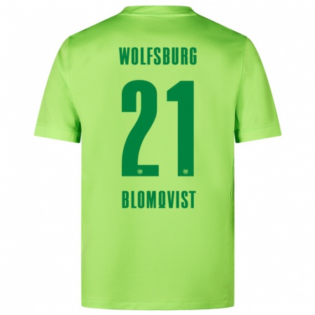 Kandiny Kinder Rebecka Blomqvist #21 Fluoreszierendes Grün Heimtrikot Trikot 2024/25 T-Shirt