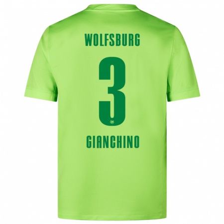 Kandiny Kinder Michele Gianchino #3 Fluoreszierendes Grün Heimtrikot Trikot 2024/25 T-Shirt