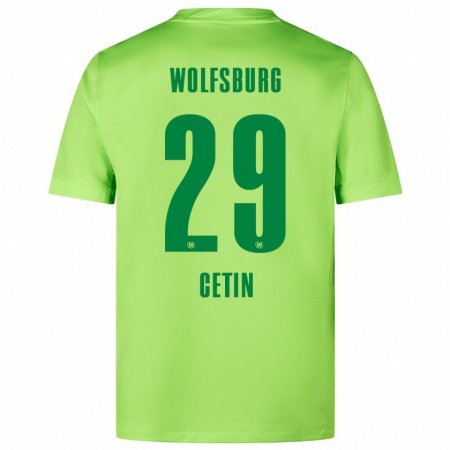 Kandiny Kinder Erkan Cetin #29 Fluoreszierendes Grün Heimtrikot Trikot 2024/25 T-Shirt