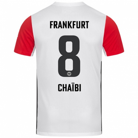 Kandiny Kinder Farès Chaïbi #8 Weiß Rot Heimtrikot Trikot 2024/25 T-Shirt