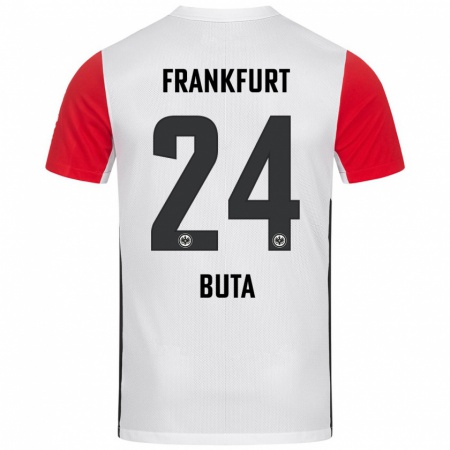 Kandiny Kinder Aurélio Buta #24 Weiß Rot Heimtrikot Trikot 2024/25 T-Shirt