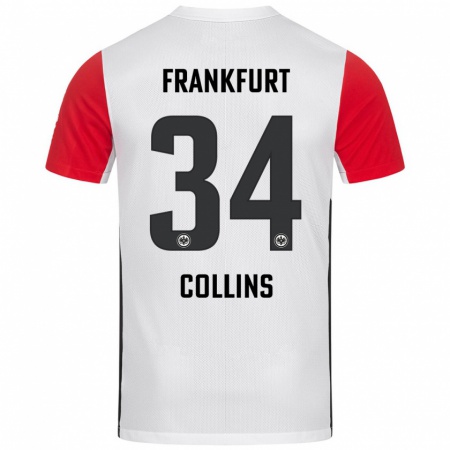 Kandiny Kinder Nnamdi Collins #34 Weiß Rot Heimtrikot Trikot 2024/25 T-Shirt