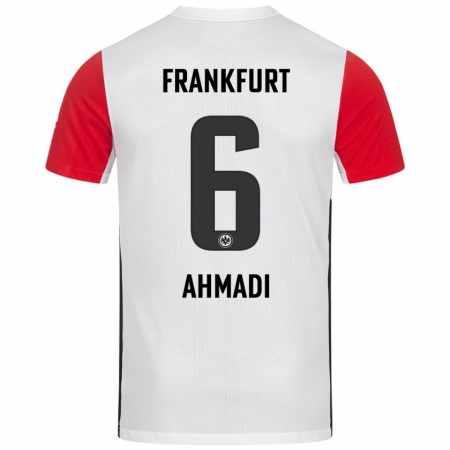 Kandiny Kinder Shayan Ahmadi #6 Weiß Rot Heimtrikot Trikot 2024/25 T-Shirt