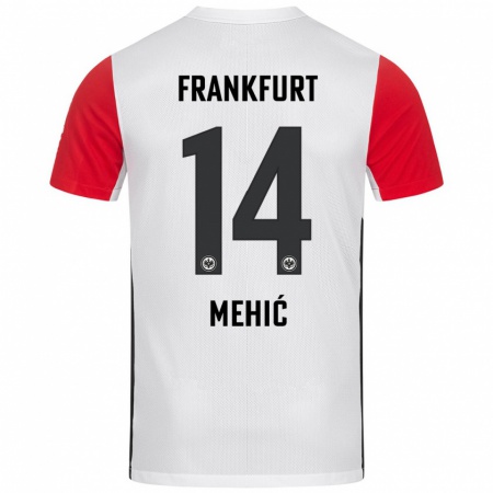 Kandiny Kinder Liam Mehić #14 Weiß Rot Heimtrikot Trikot 2024/25 T-Shirt