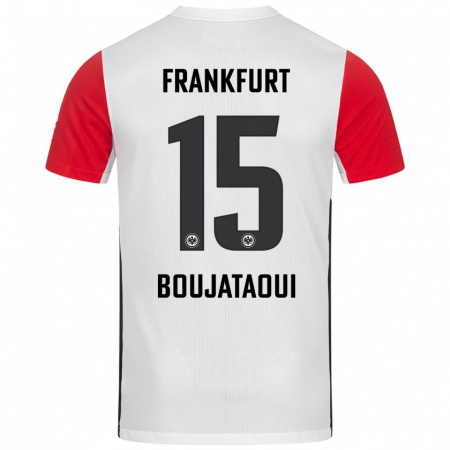 Kandiny Kinder Tarik Boujataoui #15 Weiß Rot Heimtrikot Trikot 2024/25 T-Shirt