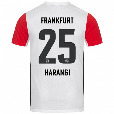 Kandiny Kinder Aiden Harangi #25 Weiß Rot Heimtrikot Trikot 2024/25 T-Shirt