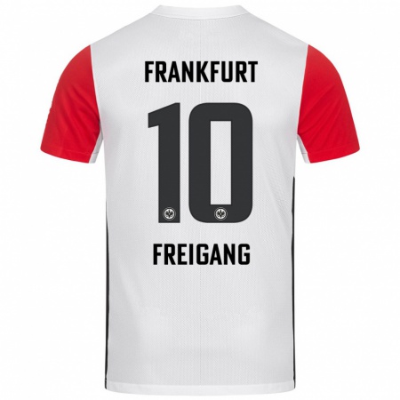 Kandiny Kinder Laura Freigang #10 Weiß Rot Heimtrikot Trikot 2024/25 T-Shirt