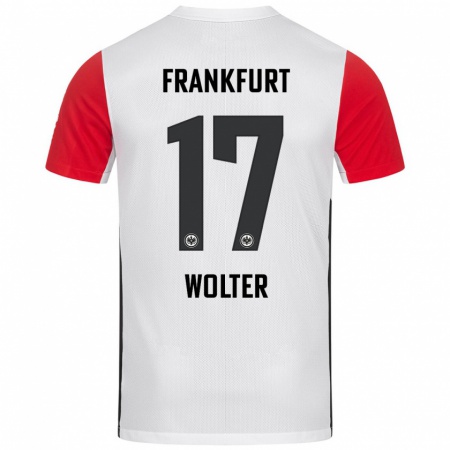 Kandiny Kinder Pia-Sophie Wolter #17 Weiß Rot Heimtrikot Trikot 2024/25 T-Shirt