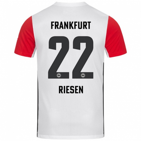 Kandiny Kinder Nadine Riesen #22 Weiß Rot Heimtrikot Trikot 2024/25 T-Shirt