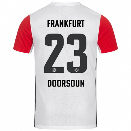 Kandiny Kinder Sara Doorsoun #23 Weiß Rot Heimtrikot Trikot 2024/25 T-Shirt