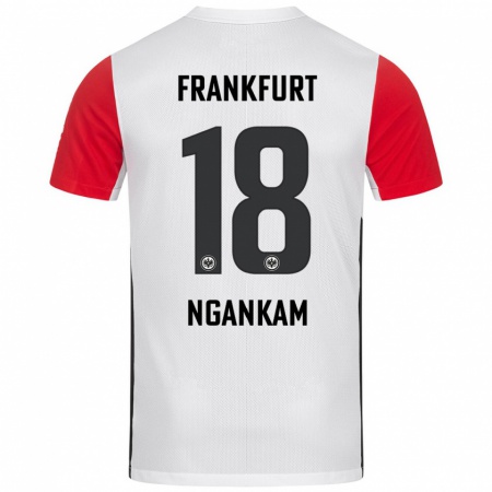 Kandiny Kinder Jessic Ngankam #18 Weiß Rot Heimtrikot Trikot 2024/25 T-Shirt