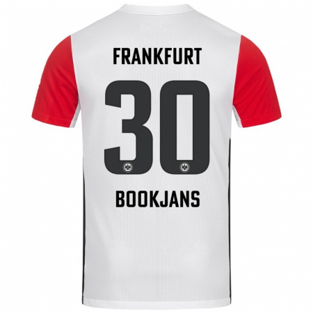 Kandiny Kinder Jakob Bookjans #30 Weiß Rot Heimtrikot Trikot 2024/25 T-Shirt