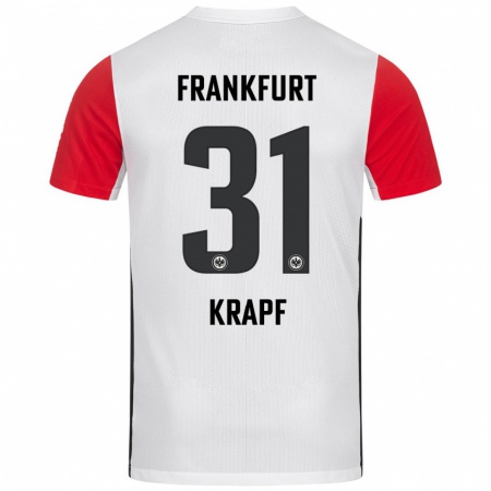 Kandiny Kinder Maximilian Krapf #31 Weiß Rot Heimtrikot Trikot 2024/25 T-Shirt