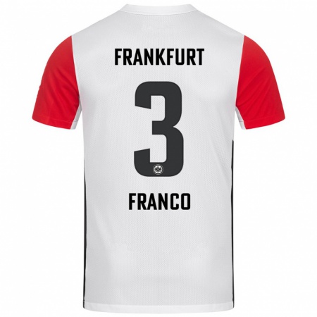 Kandiny Kinder Giuseppe Franco #3 Weiß Rot Heimtrikot Trikot 2024/25 T-Shirt