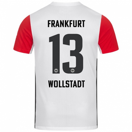 Kandiny Kinder Fabio Wollstadt #13 Weiß Rot Heimtrikot Trikot 2024/25 T-Shirt