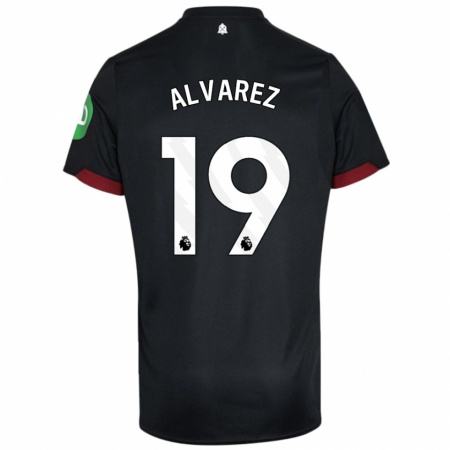 Kandiny Kinder Edson Álvarez #19 Schwarz Weiß Auswärtstrikot Trikot 2024/25 T-Shirt