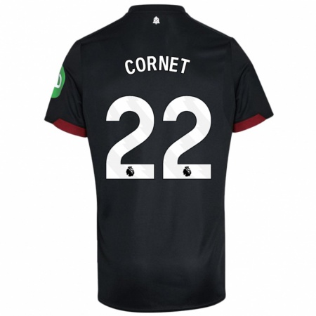 Kandiny Kinder Maxwel Cornet #22 Schwarz Weiß Auswärtstrikot Trikot 2024/25 T-Shirt