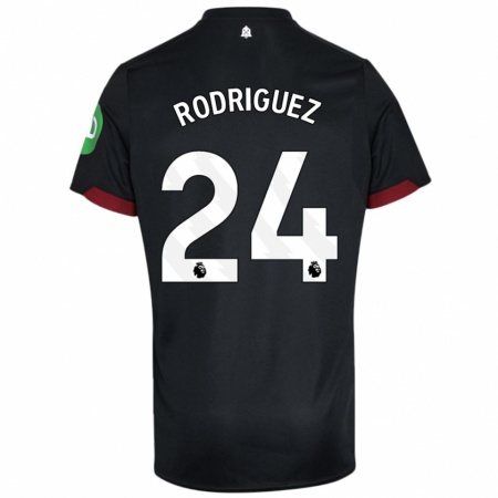 Kandiny Kinder Guido Rodríguez #24 Schwarz Weiß Auswärtstrikot Trikot 2024/25 T-Shirt