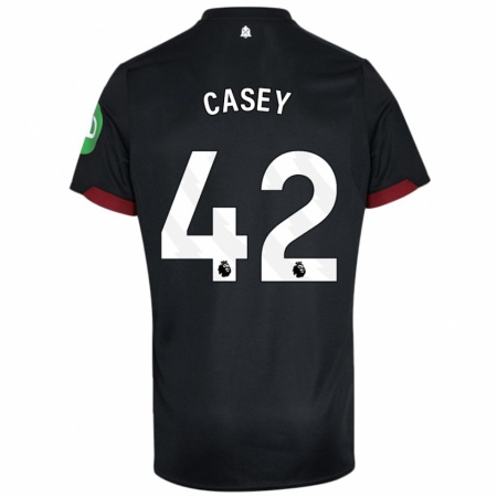 Kandiny Kinder Kaelan Casey #42 Schwarz Weiß Auswärtstrikot Trikot 2024/25 T-Shirt