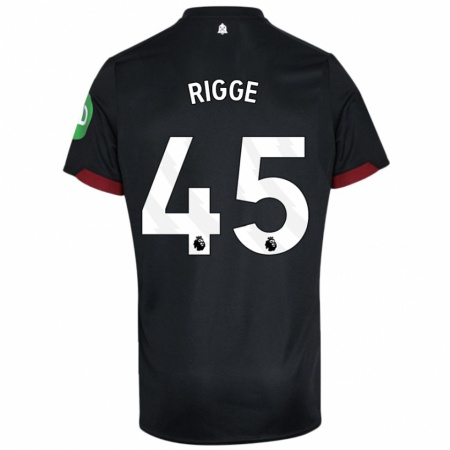 Kandiny Kinder Daniel Rigge #45 Schwarz Weiß Auswärtstrikot Trikot 2024/25 T-Shirt