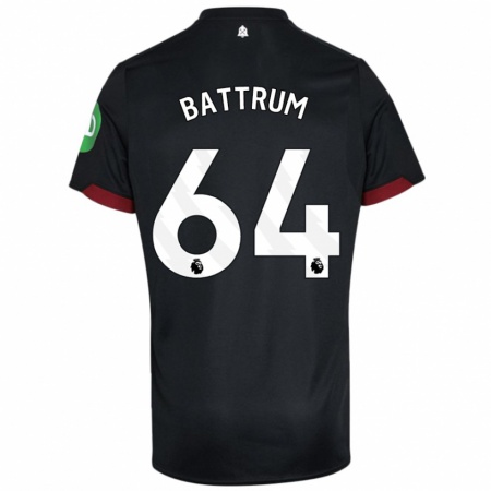 Kandiny Kinder Ryan Battrum #64 Schwarz Weiß Auswärtstrikot Trikot 2024/25 T-Shirt