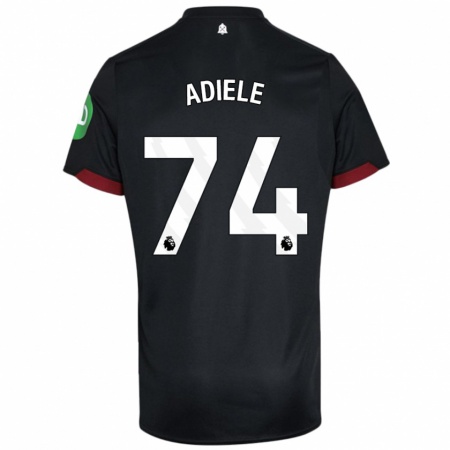 Kandiny Kinder Emeka Adiele #74 Schwarz Weiß Auswärtstrikot Trikot 2024/25 T-Shirt