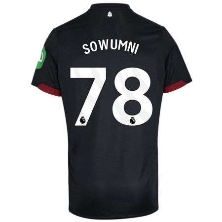 Kandiny Kinder Elisha Sowumni #78 Schwarz Weiß Auswärtstrikot Trikot 2024/25 T-Shirt