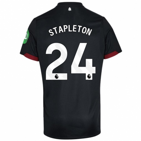 Kandiny Kinder Jessie Stapleton #24 Schwarz Weiß Auswärtstrikot Trikot 2024/25 T-Shirt