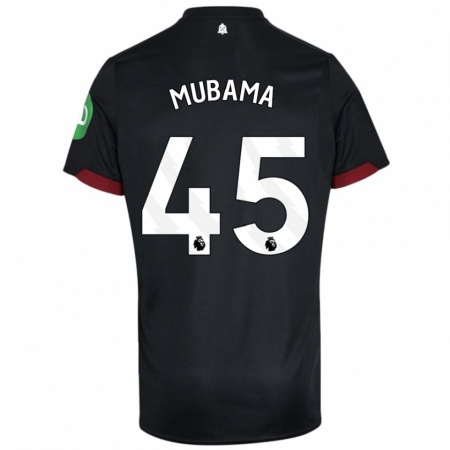 Kandiny Kinder Divin Mubama #45 Schwarz Weiß Auswärtstrikot Trikot 2024/25 T-Shirt