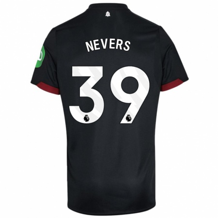 Kandiny Kinder Thierry Nevers #39 Schwarz Weiß Auswärtstrikot Trikot 2024/25 T-Shirt