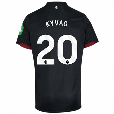 Kandiny Kinder Thea Kyvag #20 Schwarz Weiß Auswärtstrikot Trikot 2024/25 T-Shirt