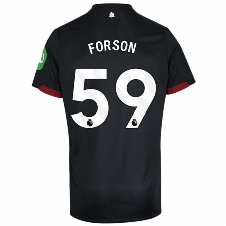 Kandiny Kinder Keenan Forson #59 Schwarz Weiß Auswärtstrikot Trikot 2024/25 T-Shirt