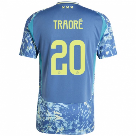 Kandiny Kinder Bertrand Traoré #20 Grau Blau Gelb Auswärtstrikot Trikot 2024/25 T-Shirt