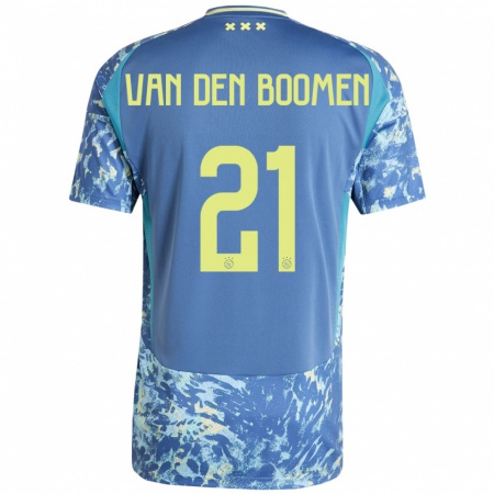 Kandiny Kinder Branco Van Den Boomen #21 Grau Blau Gelb Auswärtstrikot Trikot 2024/25 T-Shirt