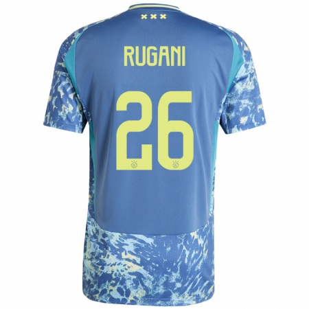 Kandiny Kinder Daniele Rugani #26 Grau Blau Gelb Auswärtstrikot Trikot 2024/25 T-Shirt