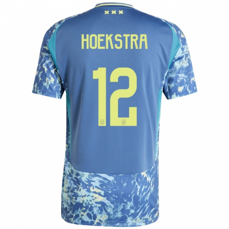 Kandiny Kinder Isabelle Hoekstra #12 Grau Blau Gelb Auswärtstrikot Trikot 2024/25 T-Shirt