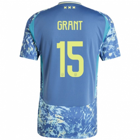 Kandiny Kinder Chasity Grant #15 Grau Blau Gelb Auswärtstrikot Trikot 2024/25 T-Shirt